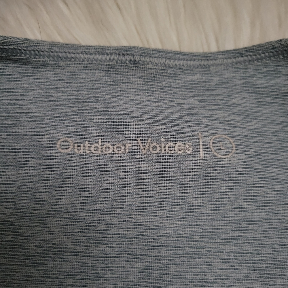 Outdoor Voices Blue Quartz Slashback Crop Activewear Top Size Large - Picture 7 of 11